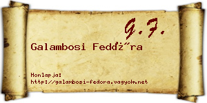 Galambosi Fedóra névjegykártya